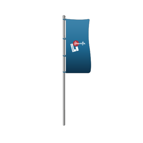 Hissflaggen ohne Ausleger | B 150 cm x H 500 cm | einseitig bedruckt